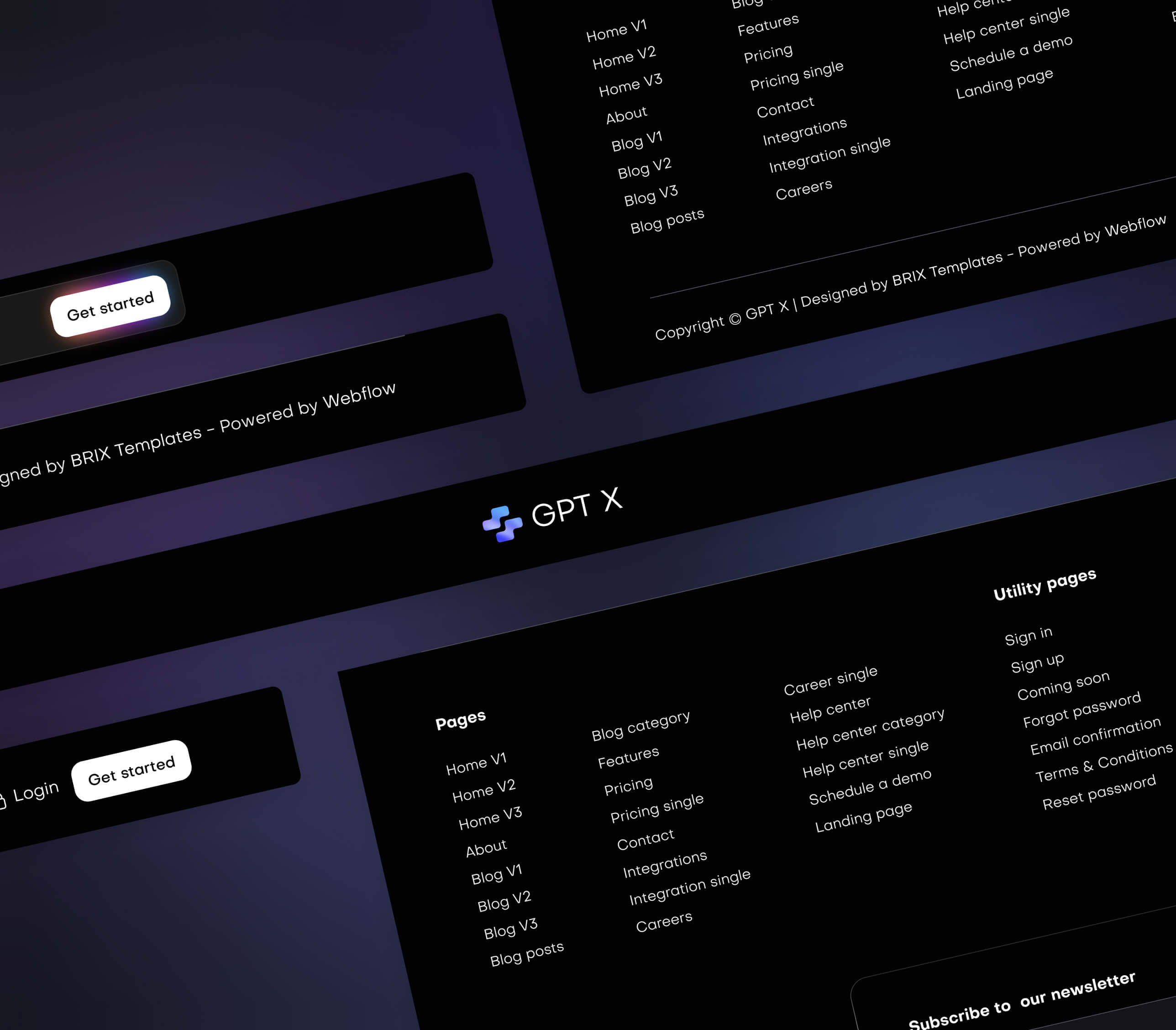 GPT X - 3 Headers And Footers Included - AI & Machine Learning Webflow Template