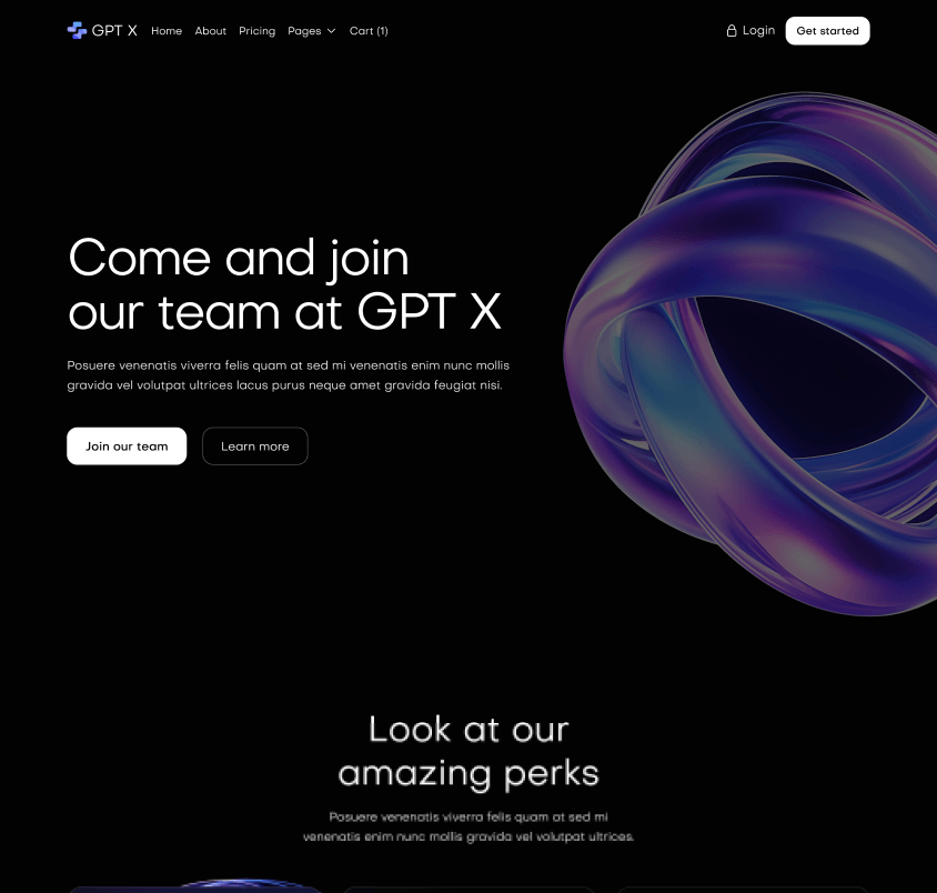 GPT X - Careers Page - AI & Machine Learning Webflow Template