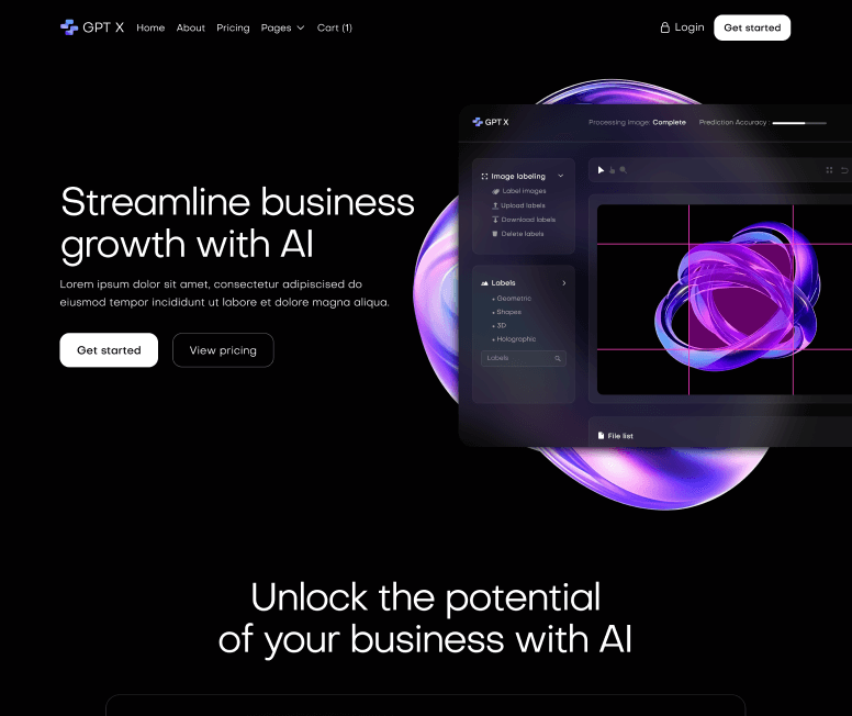 GPT X - Home V3 Main Page - AI & Machine Learning Webflow Template